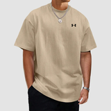 Unifarbenes, strukturiertes, schnelltrocknendes T-Shirt für Männer