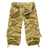 Herren Cargo-Shorts in Uni-Farbe mit mehreren Taschen