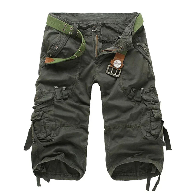 Herren Cargo-Shorts in Uni-Farbe mit mehreren Taschen