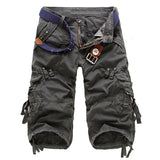 Herren Cargo-Shorts in Uni-Farbe mit mehreren Taschen