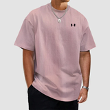 Unifarbenes, strukturiertes, schnelltrocknendes T-Shirt für Männer