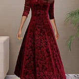 Anny™ - Elegantes Festkleid aus Samt mit V-Ausschnitt