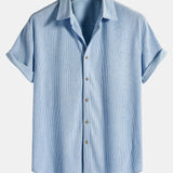 Kurzärmeliges Corduroy Hemd mit Knöpfen & Shorts