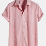 Kurzärmeliges Corduroy Hemd mit Knöpfen & Shorts