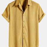 Kurzärmeliges Corduroy Hemd mit Knöpfen & Shorts