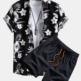 Hemd mit tropischem Blumenmuster & Shorts zum Schwimmen
