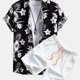 Hemd mit tropischem Blumenmuster & Shorts zum Schwimmen