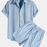 Kurzärmeliges Corduroy Hemd mit Knöpfen & Shorts