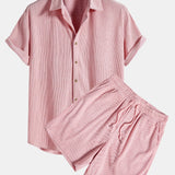 Kurzärmeliges Corduroy Hemd mit Knöpfen & Shorts