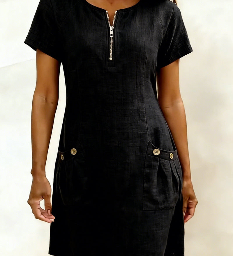 Sommerfeld | Baumwoll-Leinenkleid (1 kaufen, 1 GRATIS dazu)