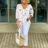 Bellamy | Florale Französische Vintage-Bluse
