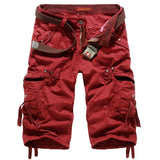 Herren unifarbene Cargo-Shorts mit mehreren Taschen