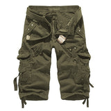 Herren unifarbene Cargo-Shorts mit mehreren Taschen