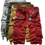Herren unifarbene Cargo-Shorts mit mehreren Taschen