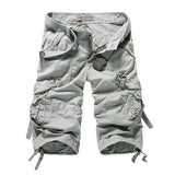 Herren unifarbene Cargo-Shorts mit mehreren Taschen