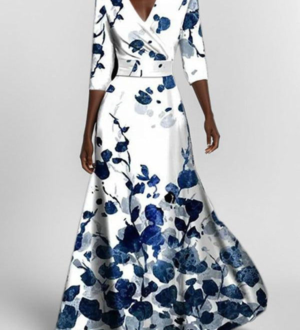 Lea | Strand-Glamour Elegantes Maxi-Kleid-Ensemble mit Halbarm