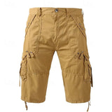 Herren unifarbene Cargo-Shorts mit mehreren Taschen