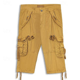 Herren unifarbene Cargo-Shorts mit mehreren Taschen