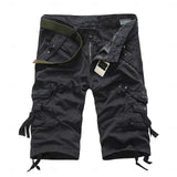 Herren unifarbene Cargo-Shorts mit mehreren Taschen