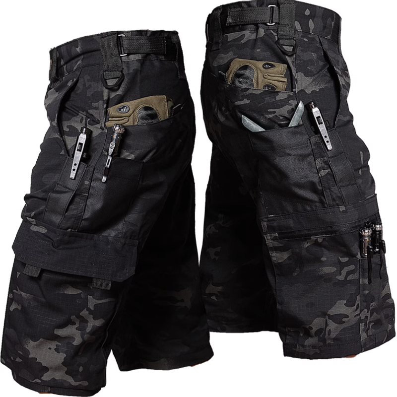 Outdoor-Camouflage-Trainingsshorts mit Mehrfachtaschen für Herren
