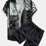 Paisley Patchwork Druck Hemd #Zufälliges Musterdesign# & Swim Shorts