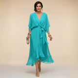 Sommerfeld | Fließendes Midikleid mit V-Ausschnitt