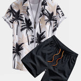 Hemd mit Palmenmuster und Shorts zum Schwimmen