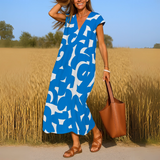 Azura™ – Ibiza Style Bequemes und Fließendes Kleid mit V-Ausschnitt