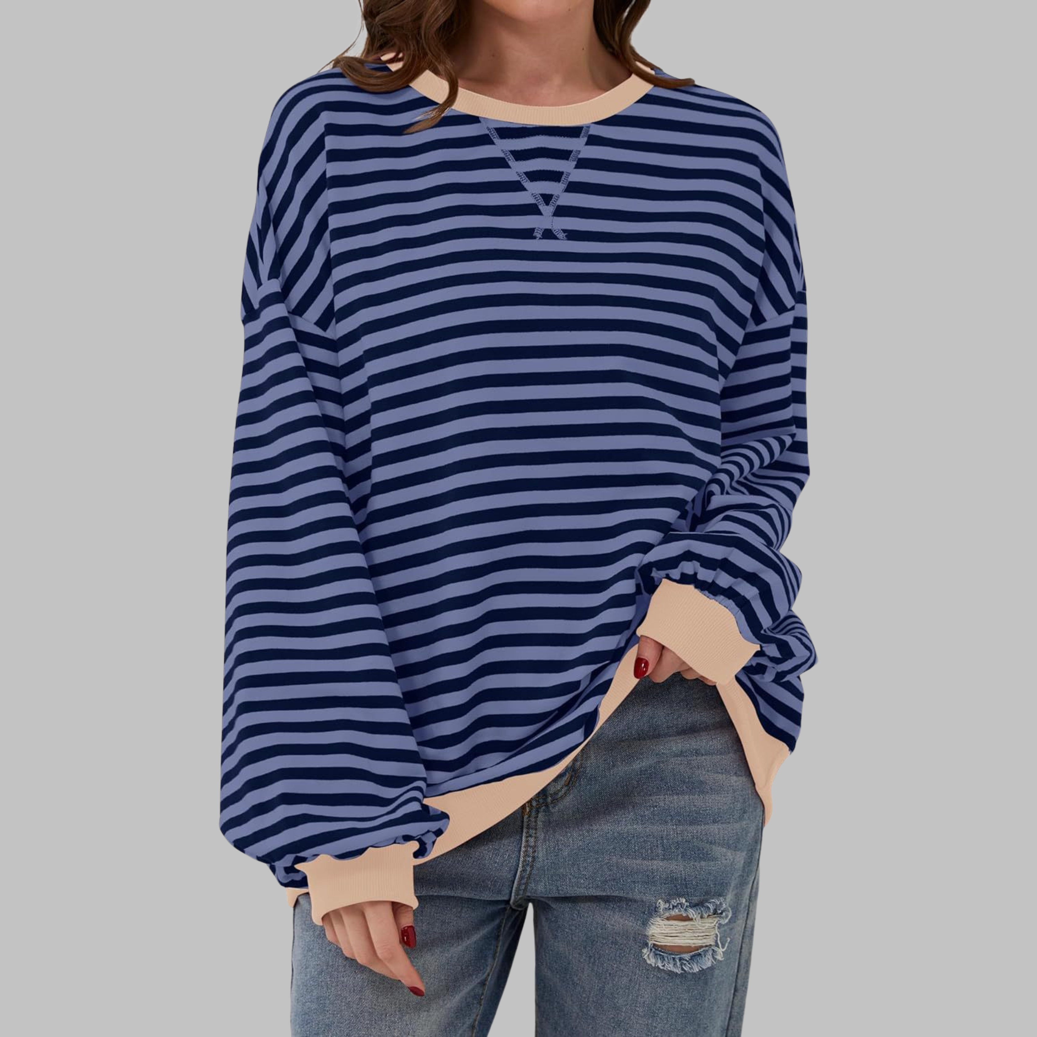 Sommerfeld | Gestreiftes Langarm-Sweatshirt mit Rundhalsausschnitt (1 kaufen, 1 gratis dazu)