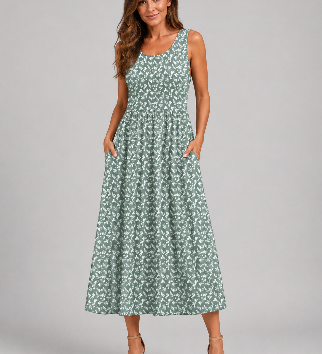 Franziska | Boho-Halterneck Midi-Kleid