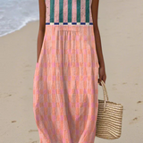Lily™ Pastellgestreiftes Midikleid