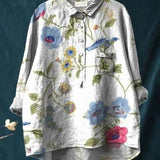 Alodia | Florale Französische Vintage-Bluse