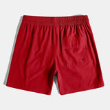 Leinenoptik Baumwollhemd mit rotem Rosen-Print und Knopfleiste & Swim Shorts