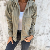 Sommerfeld | Cordjacke mit Reißverschluss und Kapuze