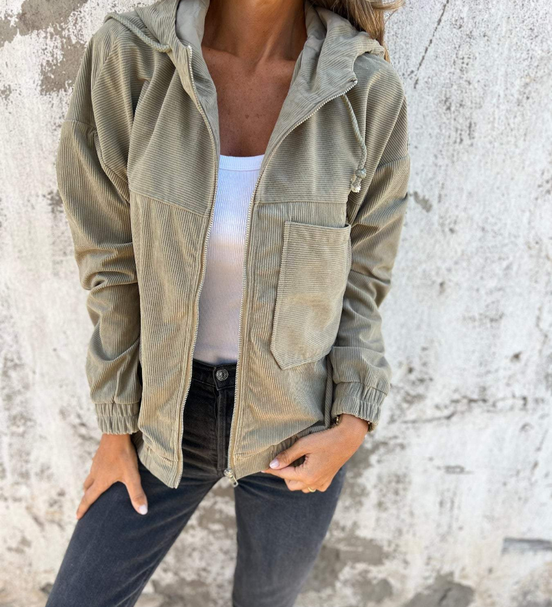 Sommerfeld | Cordjacke mit Reißverschluss und Kapuze