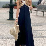 Salve™ - Elegantes Kleid mit Kontrastfarbe