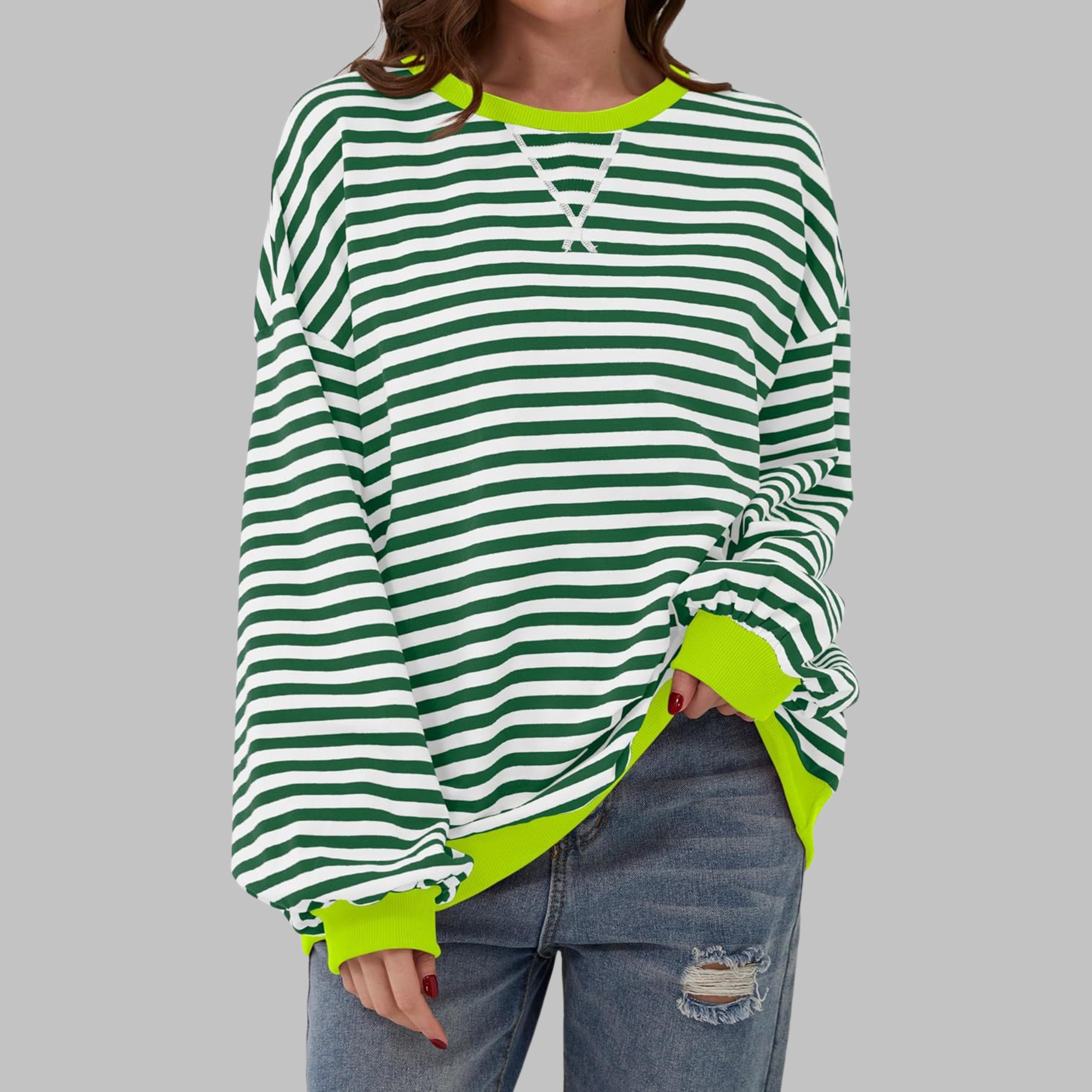 Sommerfeld | Gestreiftes Langarm-Sweatshirt mit Rundhalsausschnitt (1 kaufen, 1 gratis dazu)