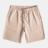 Muscle Fit Geripptes Stehkragen Hemd & Shorts