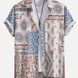 Schal Print Hemden mit Knöpfen & Shorts