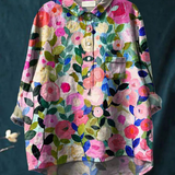 Alodia | Florale Französische Vintage-Bluse