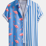 Hemd mit Flamingo-Streifen-Panel und Shorts zum Schwimmen