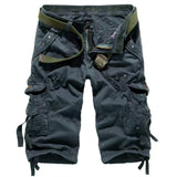 Herren unifarbene Cargo-Shorts mit mehreren Taschen