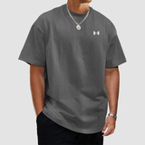 Unifarbenes, strukturiertes, schnelltrocknendes T-Shirt für Männer