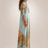 Liane | Geblümtes Maxikleid mit Knopfleiste