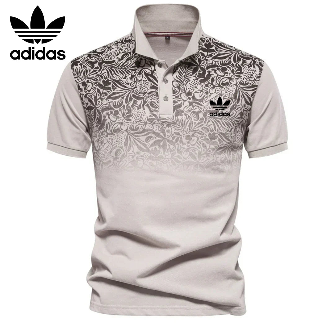 Herren-Poloshirt mit Blumenakzent