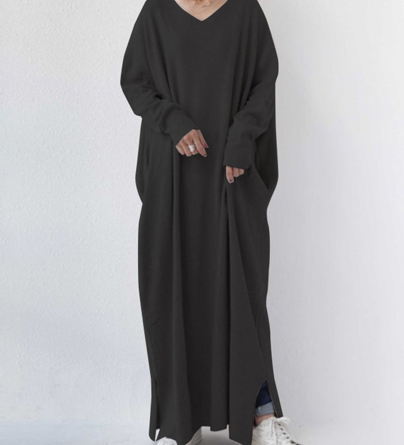 Serenya™ - Modisches Kleid mit langen Ärmeln und V-Ausschnitt