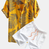 Hemden & Shorts zum Schwimmen mit tropischem Pflanzenmuster