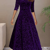 Anny™ - Elegantes Festkleid aus Samt mit V-Ausschnitt