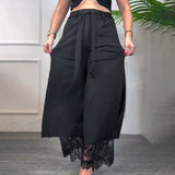 Sommerfeld | Stilvolle Weitbein-Hose mit Transparentem Spitzeneinsatz