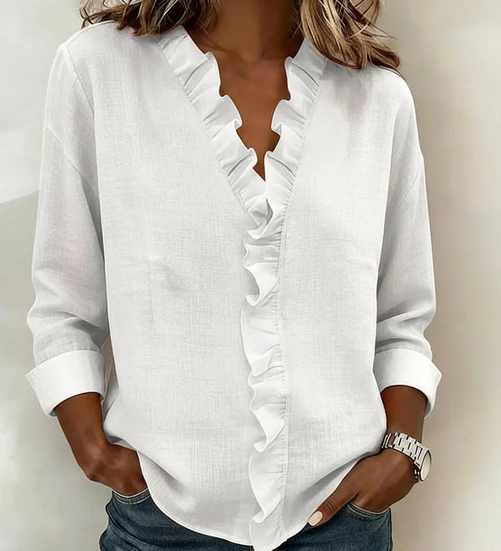 Beatrice | Edle V-Ausschnitt Bluse